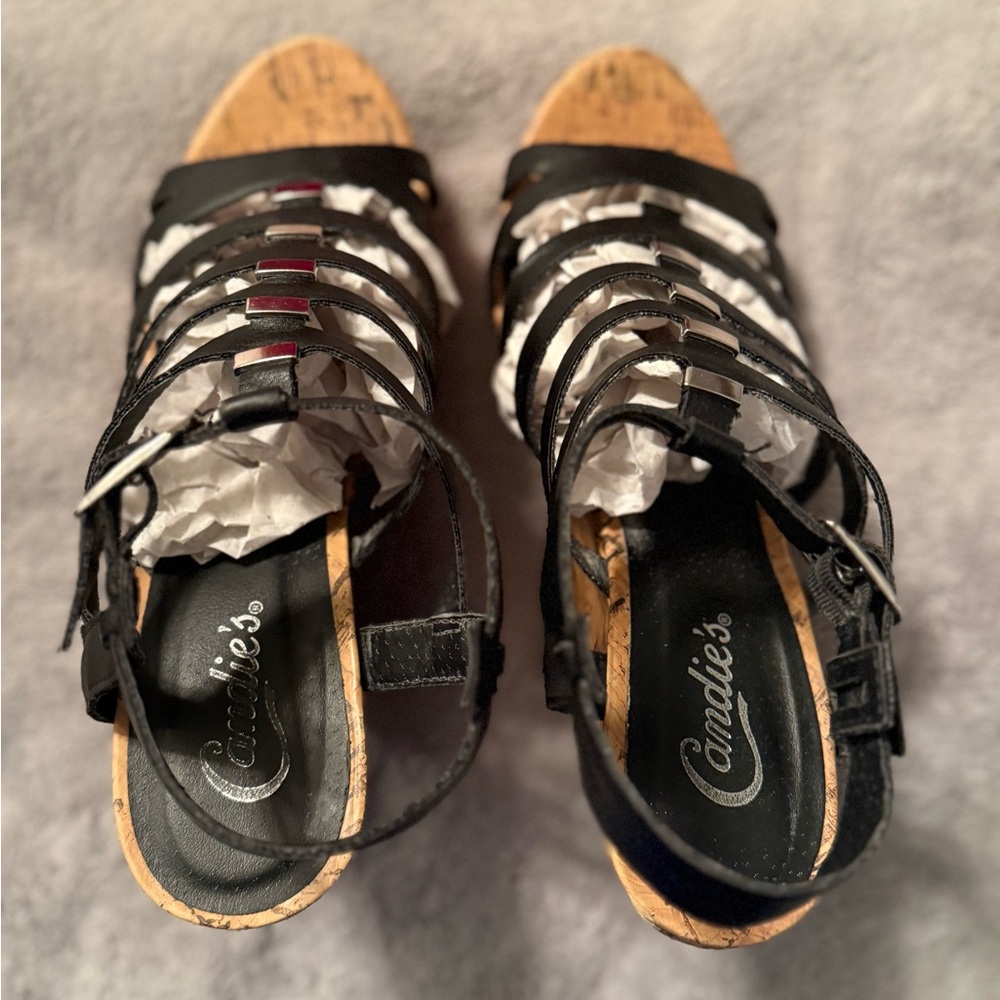 Candie's Black Strappy Sandals